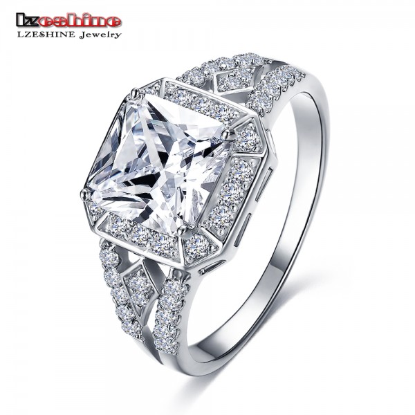 LZESHINE Big Promotion Exquisite Silver Color Micro Inlay Clear AAA Cubic Zircon Couple Knuckle Rings Anillos CRI0016