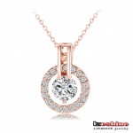 LZESHINE New 2016 Big Sale Wedding Jewelry Sets Rose Gold Color Necklace/Earring Bijouterie Sets for Women Aretes ST0017-A