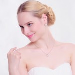 LZESHINE New 2016 Big Sale Wedding Jewelry Sets Rose Gold Color Necklace/Earring Bijouterie Sets for Women Aretes ST0017-A
