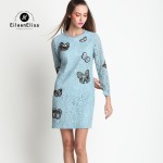 Lace Dress Hollow Out Long Sleeve Spring Summer Designer Runway Womens Dresses