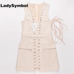 LadySymbol Faux Suede Lace Up Dress Women Slim Casual Winter Bodycon Dress Sexy Pink Elegant Autmun Short Party Mini Dresses 