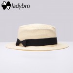 Ladybro 2017 Summer Women Boater Beach Hat Female Casual Panama Hat Lady Brand Classic Bowknot Straw Flat Sun Hat Women Fedora 
