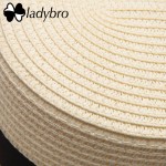 Ladybro 2017 Summer Women Boater Beach Hat Female Casual Panama Hat Lady Brand Classic Bowknot Straw Flat Sun Hat Women Fedora 