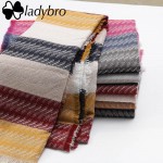 Ladybro Knit Women Scarf Winter Wrap Pashmina Scarf Female Brand Designer Lady Shawls And Scarves Warm Long Stripe Foulard Femme