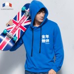 Langmeng 100% Cotton men Hoodies Mens Streetwear Tracksuit sweatshirt magazine skateboard trasher jumper lovers' clothes