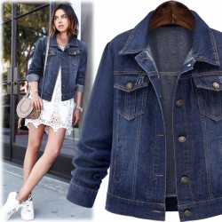 Large size 5XL 2016 Autumn Women Denim Jacket  Long Sleeve Short Denim Coat For Women Jeans Jacket Plus Size Outwear