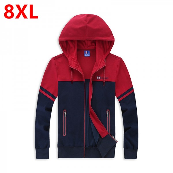 Large size hoodie male all-match leisure hoodie coat zippers add fertilizer increased fat cardigan tide Men's fleece big yards