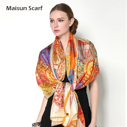 Latest large size fashion lady shawl real silk famous brand 2016 scarf