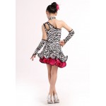 Latin Dance Dress For Girls Samba Dress Ballroom Dancing Dress Girl Dancewear Ballet Vestido Baile Latino Girls Leopard Grain