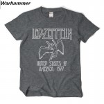 Led Zeppelin 1977 Tour Tshirt Men Rock Roll Fan Casual Fit Summer Tee Shirt Homme 3D Print Cotton Short Sleeve XXL Camisetas Top