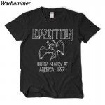 Led Zeppelin 1977 Tour Tshirt Men Rock Roll Fan Casual Fit Summer Tee Shirt Homme 3D Print Cotton Short Sleeve XXL Camisetas Top