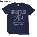 Led Zeppelin 1977 Tour Tshirt Men Rock Roll Fan Casual Fit Summer Tee Shirt Homme 3D Print Cotton Short Sleeve XXL Camisetas Top