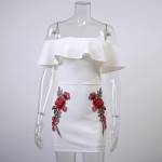 Lily Rosie Girl Off Shoulder Black Sexy Embroidery Women Mini Dress Slash Neck Bodycon Autumn Winter Ruffles Short Dress Vestido Lily Rosie Girl Off Shoulder Black Sexy Embroidery Women Mini Dress Slash Neck Bodycon Autumn Winter Ruffles Short Dress Vestido