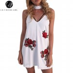 Lily Rosie Girl Off Shoulder Deep V Neck White Embroidery Mini Dress Women Summer Beach Sexy Backless Short Dresses Vestidos Lily Rosie Girl Off Shoulder Deep V Neck White Embroidery Mini Dress Women Summer Beach Sexy Backless Short Dresses Vestidos