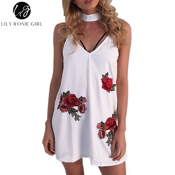 Lily Rosie Girl Off Shoulder Deep V Neck White Embroidery Mini Dress Women Summer Beach Sexy Backless Short Dresses Vestidos Lily Rosie Girl Off Shoulder Deep V Neck White Embroidery Mini Dress Women Summer Beach Sexy Backless Short Dresses Vestidos