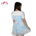 Lolita Dress Casual Cloud Prints Sky Blue Sailor Collar Short Or Long Sleeves Organza Sailor Dress Harajuku Cosplay Veil Dresses