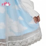 Lolita Dress Casual Cloud Prints Sky Blue Sailor Collar Short Or Long Sleeves Organza Sailor Dress Harajuku Cosplay Veil Dresses