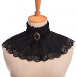 Lolita Neck Collar Gothic Punk Neck Ruff Lace Ribbon Charm Cosplay Props