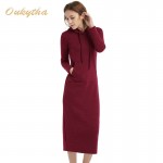 Long  paragraph sweater dress Add a velvet Dress High waisted long sleeved  Winter Dress 2162