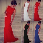 Long Party Women Dress 2016 Length Dress Explosion Models In Europe And America Slim Solid Round Neck Sleeveless Maxi Dress