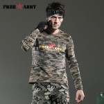 Long Sleeve Quality Men T-shirt Cotton Military Camouflage Fitness Brand T Shirt Camisetas Hombre Men's Tops & Tees Ms-6198B