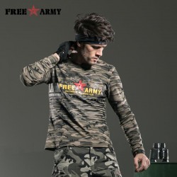 Long Sleeve Quality Men T-shirt Cotton Military Camouflage Fitness Brand T Shirt Camisetas Hombre Men's Tops & Tees Ms-6198B