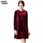 Long Sleeve Women Velvet Dresses Elegant Autumn Winter Slim Fashion Casual Vestidos Plus size Wine Red Blue Robe Gowns Clothing