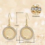LongWay Gold Color Crystal Dangle Earring With Tree Of Life Pendant Vintage Women Jewelry Earrings Brinco Ser160008
