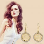 LongWay Gold Color Crystal Dangle Earring With Tree Of Life Pendant Vintage Women Jewelry Earrings Brinco Ser160008