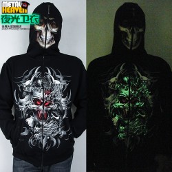 Luminous Sweatshirt Neon Outerwear Male Top Mask The Counterterrorism Zipper Luminous Hooded Clothing For 2016 Spring And Autumn