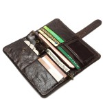 Luxury Brand High Quality 100% Top Genuine Oil Wax Cowhide Leather Men Long Bifold Wallet Purse Vintage Designer Male Carteira