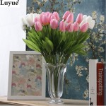 Luyue 31pcs/lot Tulip Artificial Flower PU artificial bouquet Real touch flowers For Home Wedding decorative flowers & wreaths