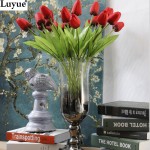 Luyue 31pcs/lot Tulip Artificial Flower PU artificial bouquet Real touch flowers For Home Wedding decorative flowers & wreaths