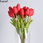Luyue 31pcs/lot Tulip Artificial Flower PU artificial bouquet Real touch flowers For Home Wedding decorative flowers & wreaths