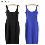 MCCKLE  7 Colour Women Simple Casual Dress Simple Brand Designer Sleeveless American Apparel Summer Style dresses Tango Vestidos