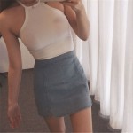 MEETMEFASHION Summer Off Shoulder Knitted Bustier Crop Top Women O Neck Elastic Tube Tank Tops Knit Beach Sexy Camis Crop Tops