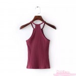MEETMEFASHION Summer Off Shoulder Knitted Bustier Crop Top Women O Neck Elastic Tube Tank Tops Knit Beach Sexy Camis Crop Tops