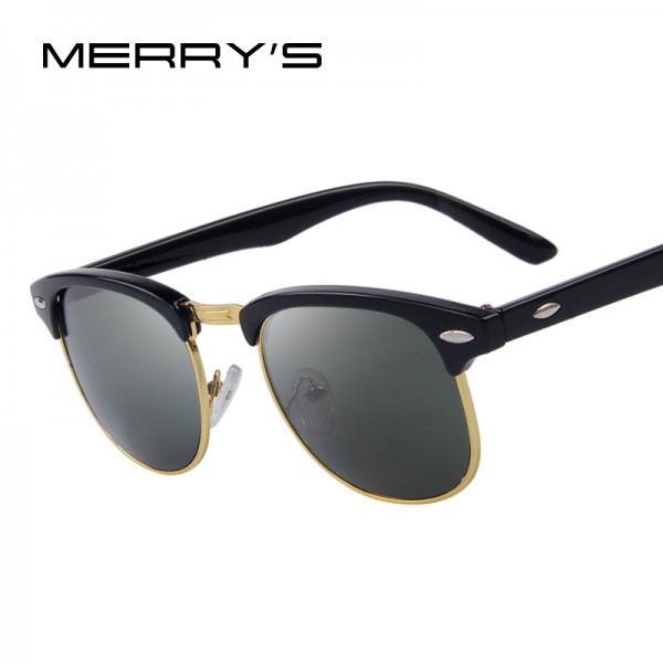 MERRY'S Fashion Women Retro Rivet Sunglasses Classic Brand Designer Unisex Sunglasses UV400