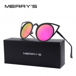 MERRY'S Women Cat Eye Sunglasses Brand Designer Sunglasses Classic Shades Round Frame S'8064
