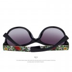 MERRY'S Women Fashion Brand Designer Cat Eye Sunglasses Gradient Lens Flower Adornment Alloy Legs Summer Sunglasses UV400