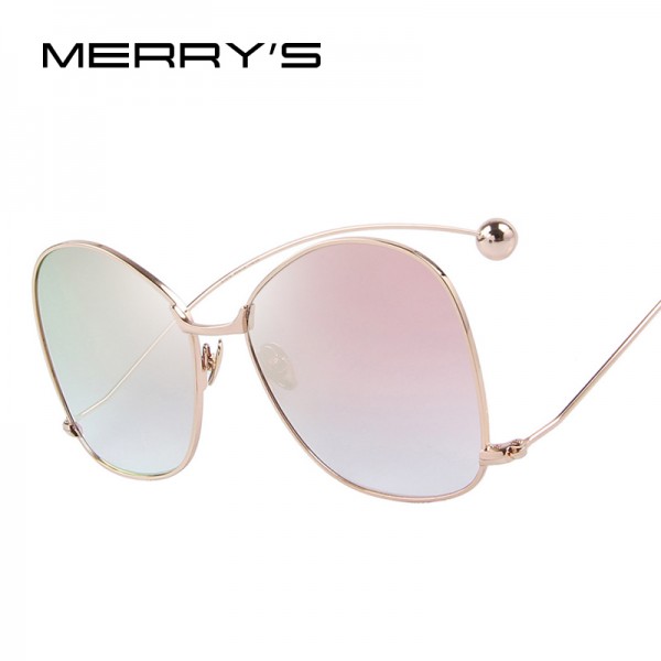 MERRY'S Women Personality Exaggerated Sunglasses Clear Lens Women Glasses UV400 Protection S'8066