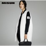 MISUN 2017 duck down coat women baseball uniform wide-waisted light and thin zippers pockets patchwork long-sleeve down jacket