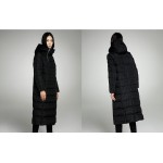 MISUN 2017 duck down coat women embroidery with a hood slim X-Long thickening over-the-knee design zippers outerwear down jacket