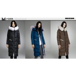 MISUN 2017 duck down coat women fur raccoon with a hood long-sleeve thickening over-the-knee X-long zippers outwear down jacket
