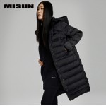 MISUN 2017 duck down coat women removable cap slim zippers medium-long brief long-sleeve pockets thickening outwear down jacket