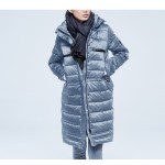 MISUN 2017 duck down coat women removable cap slim zippers medium-long brief long-sleeve pockets thickening outwear down jacket