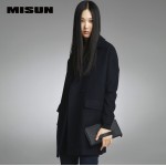 MISUN 2017 winter jacket women suit thicken woolen turn-down collar single breasted wide-waisted long mantle type outerwears