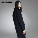 MISUN 2017 winter jacket women suit thicken woolen turn-down collar single breasted wide-waisted long mantle type outerwears