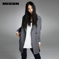 MISUN 2017 winter jacket women suit thicken woolen turn-down collar single breasted wide-waisted long mantle type outerwears