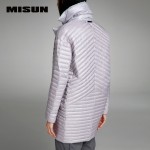 MISUN2017 spring thin down coat medium-long down female patchwork color block thermal new arrival women's down jackets for women